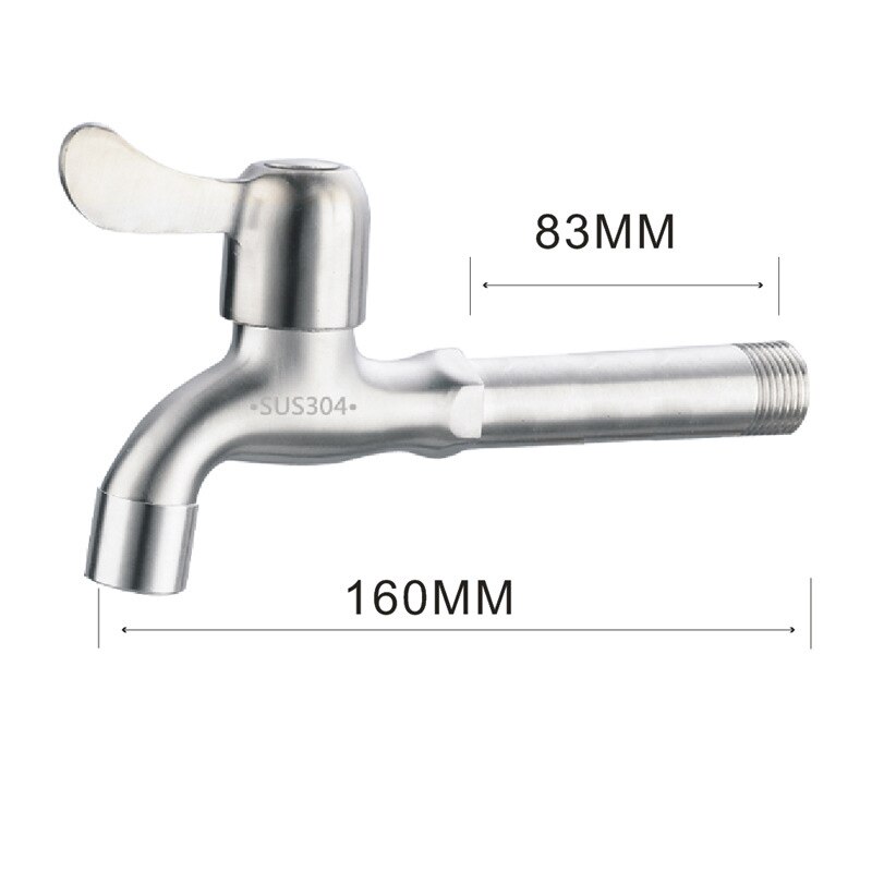 304 Stainless Steel Garden Faucet Wall Mounted Brushed Outdoor Bibcock Wash Basin Mop Washing Machine Faucet Torneira parede: 9