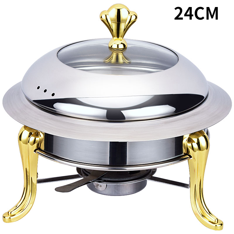 stainless steel alcohol stove household /commercial Removable small chafing dish solid fuel boilersmall dry pot MJ710: A 24CM