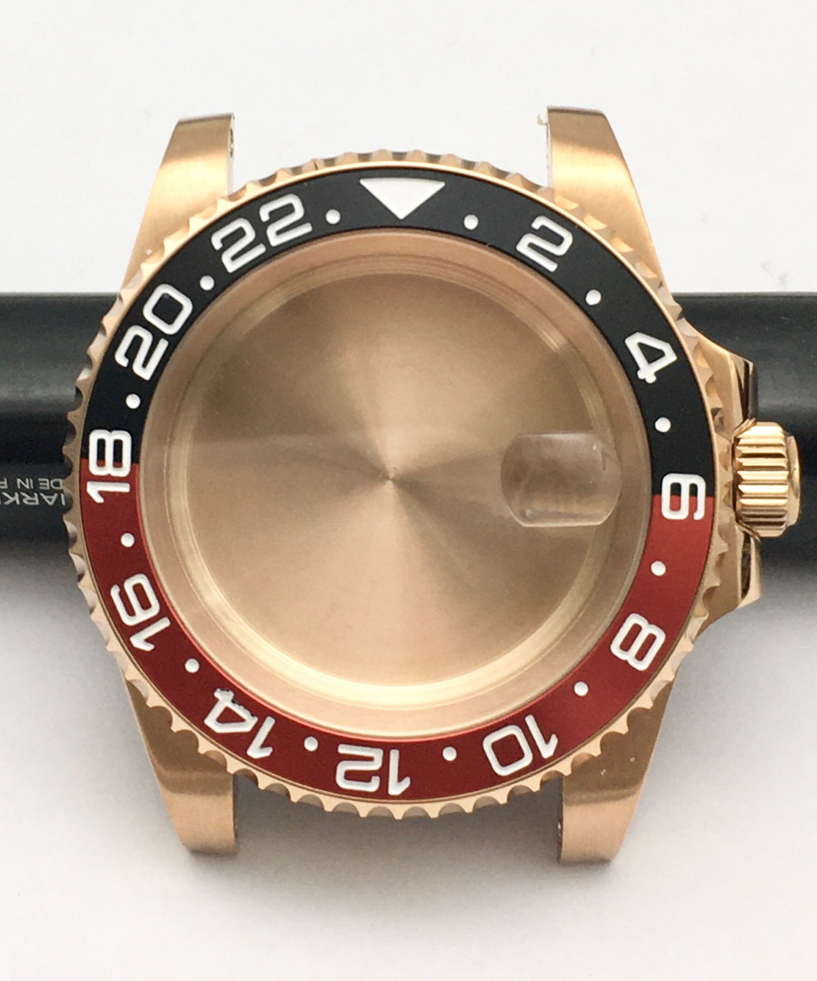 40mm Stainless Steel Rose Gold Watch Case Watch Accessories Men's Mechanical Assembled Case with Bezel for NH35A/NH36 Movement: Black Red