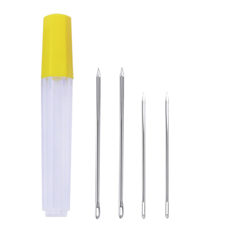 Agujas triangulares de cuero para manualidades, 4 Uds., alfiler especial de acero inoxidable para costura: B
