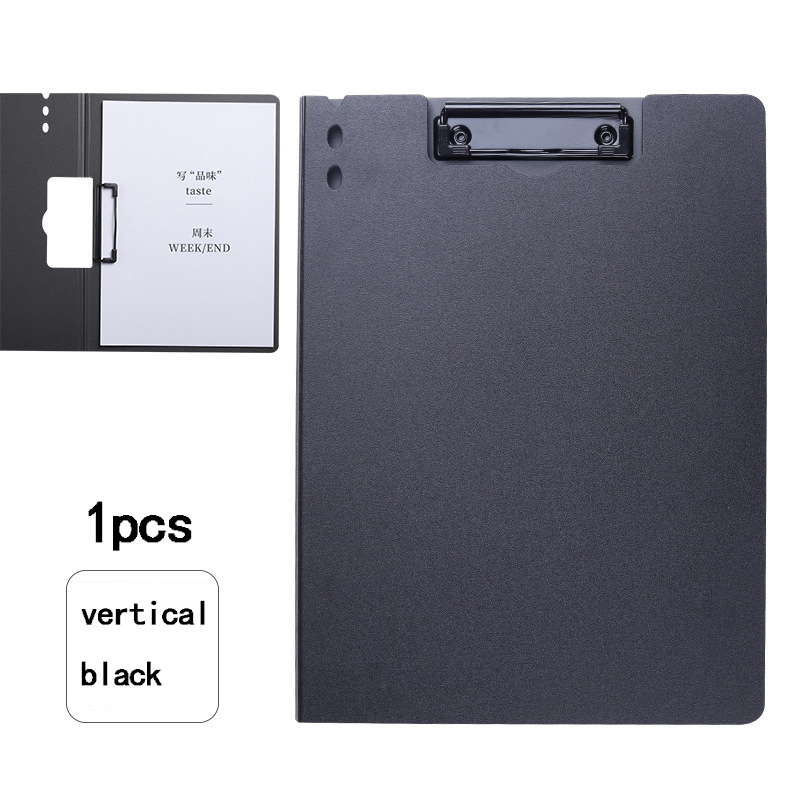 1pcsA4 Storage Clipboard Side Opening Plastic Foldable Writing Pad Memo Clip Test Paper Storage Organizer School Office Supplies: Red