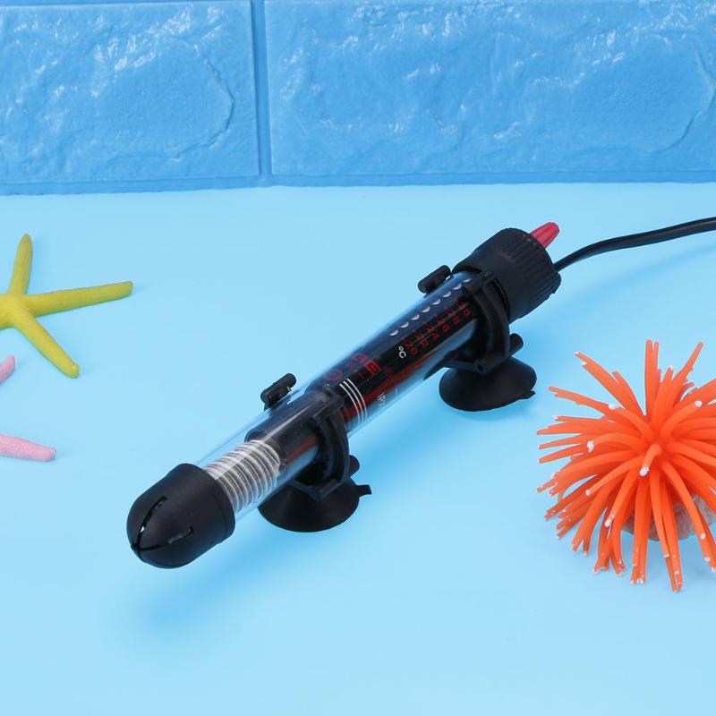 Barra de calentador de acuario 25/100/200/300W, termómetro de Acuario, pegatina, controlador de temperatura, calentador para acuario, Mini pecera