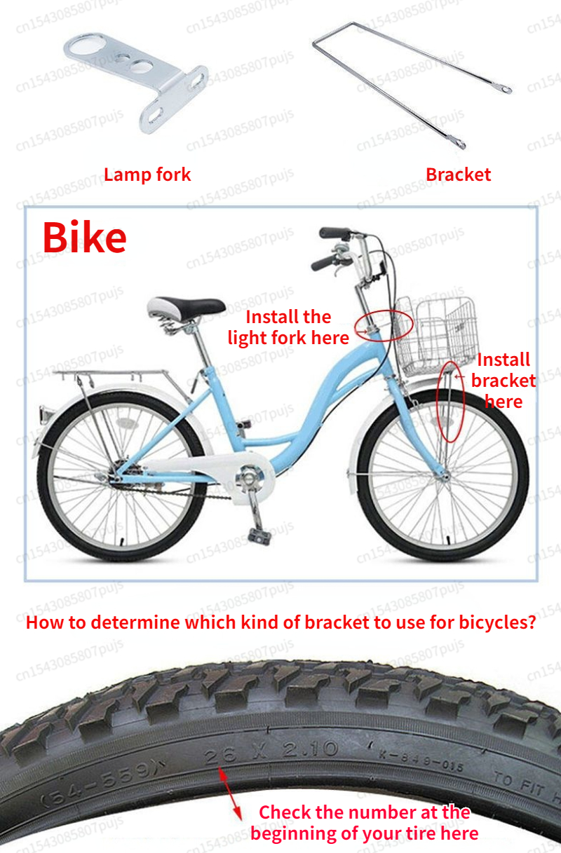 Fahrrad Elektrofahrzeug Korbhalterung Licht Gabel Vorderkorb Stützhalterung Fahrrad 16′′ bis 28′′Feste Halterung Fahrradzubehör