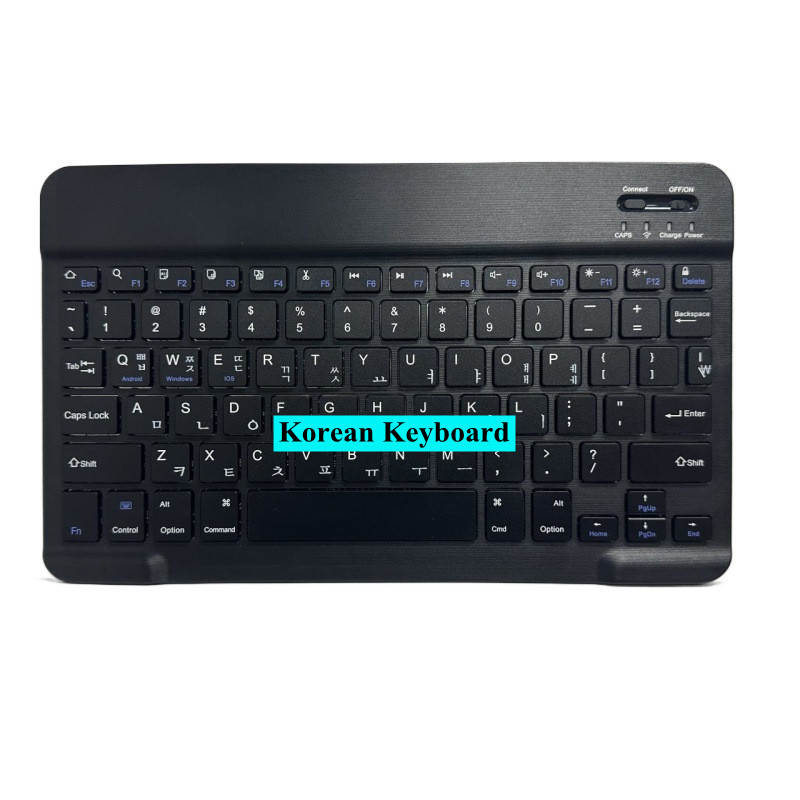 Para Ipad Tablet Azerty teclado tailandés con árabe francés ruso español Bluetooth teclado inalámbrico ratón Android Universal 10": YELLOW
