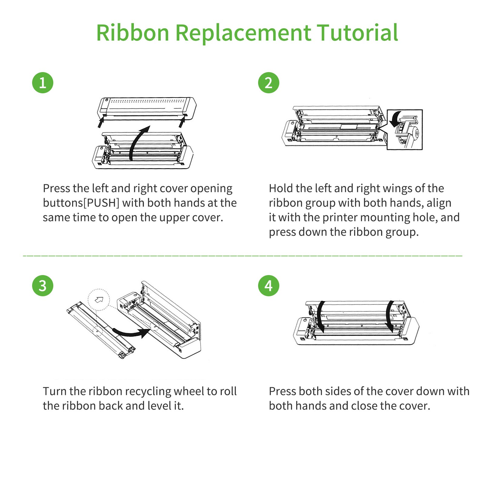 Poooli Thermal Transfer Ribbon Printer Consumables 2 Rolls/box Compatible with Poooli A4 Mobile Printer
