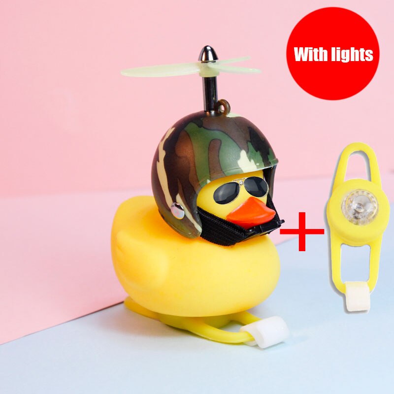 Droga Mtb kaczka dzwonek rowerowy rower kaczka guma z kaskiem Ducky z kaskiem kaczka ładny silnik wiatrowy w samochodzie akcesoria rowerowe: Camouflage A light