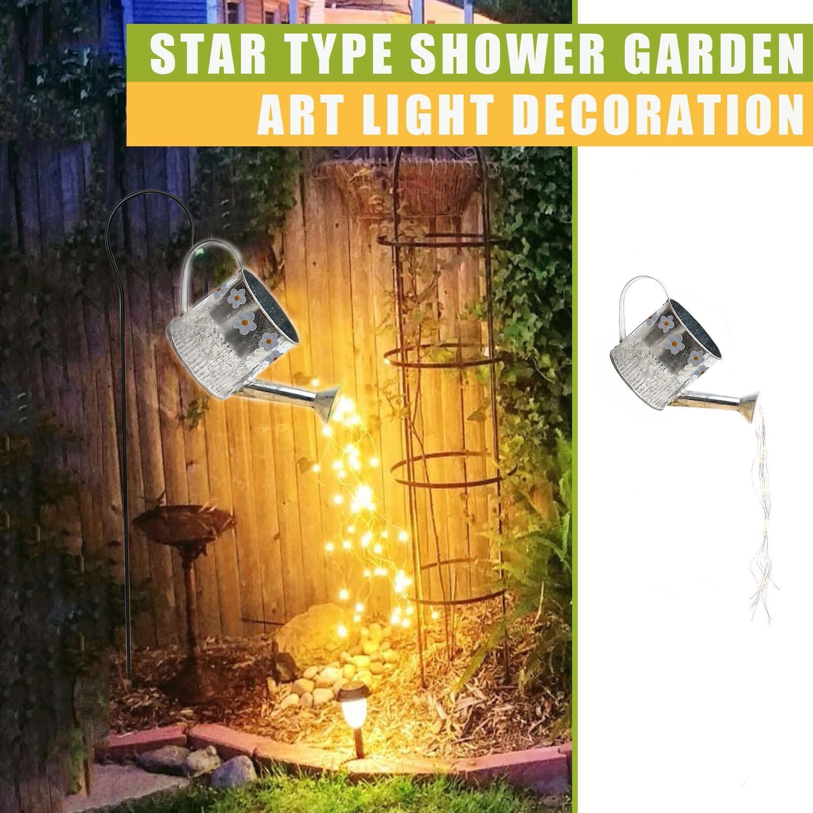 Star Douche Tuin Art Licht Gieter Lichten Solar Waterval Lights Outdoor Garden Decor Led Lamp Yard Romantische Decoratie