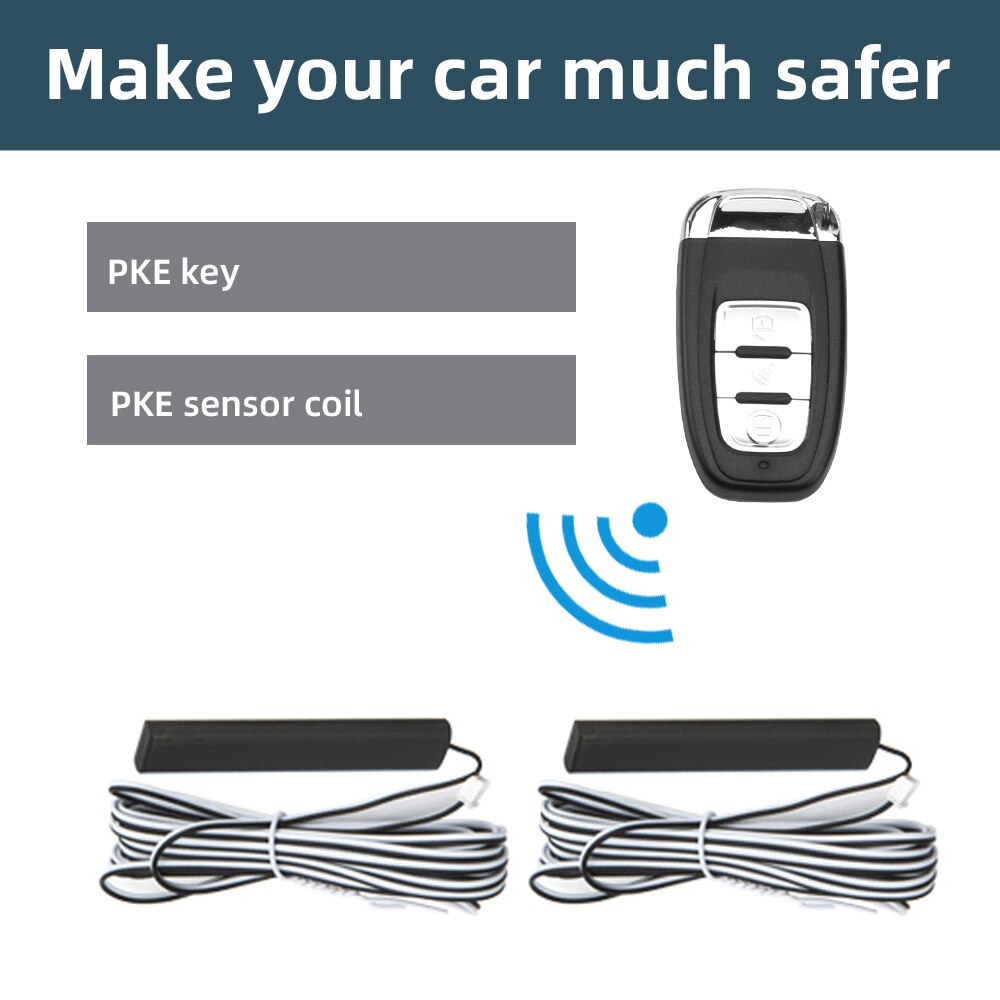 Sinovcle Car Alarm Remote Control Car Keyless Entry Engine Start Alarm System Push Button Remote Starter Stop Auto