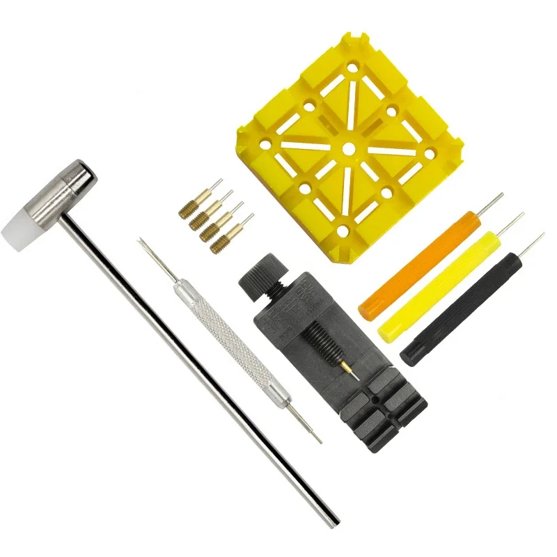 11-delige horlogereparatieset Horlogelinkband Spleetband Armband Ketting Pin Remover Richter Tool Kit voor professionele horlogemaker: Default Title