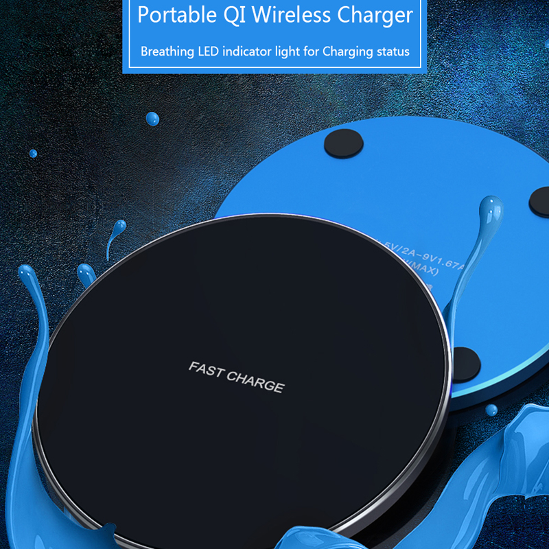 Qi Wireless Charger Pad 10W Fast Charging for Samsung S20 S10 Note 10 iPhone 11 Pro Xs Max X 8 Plus Metal Wireless Quick Charge