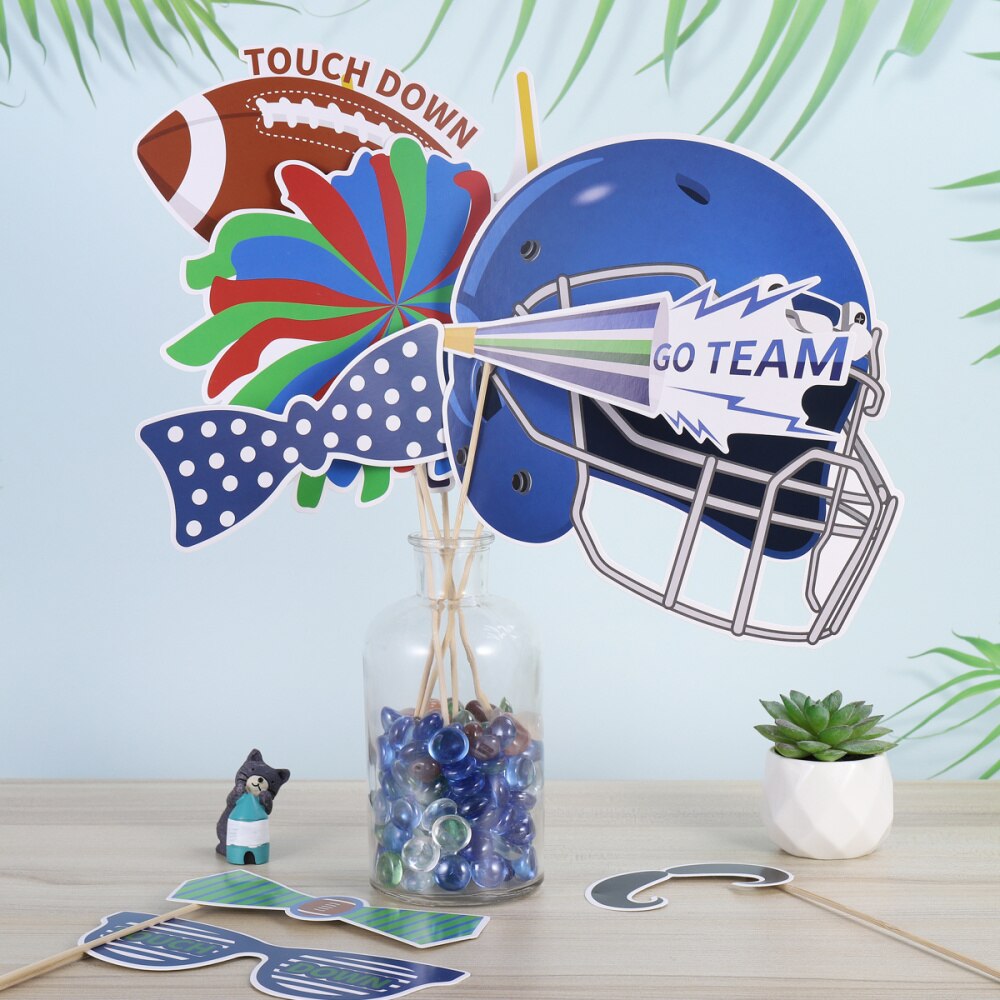 PRETYZOOM 20pcs Photo Booth Accessories Sports Football Party Decor Supplies