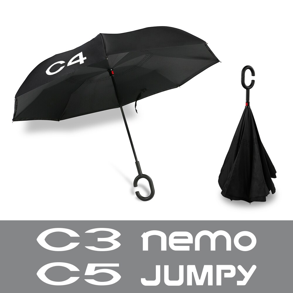Parapluie inversé en forme de poignée en C pour Citroen Berlingo C2 C3 C4 C5 C6 C4L C8 c-crosser Jumpy Nemo Picasso Xsara accessoires Auto