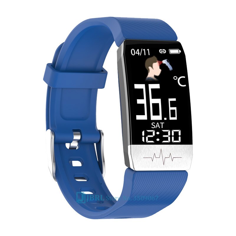 Temperatura Intelligente Banda 2020 Delle Donne Degli Uomini Braccialetto Intelligente Inseguitore di Fitness ECG Monitor di Frequenza Cardiaca di Smartband Per Android IOS Orologio Da Polso: blue