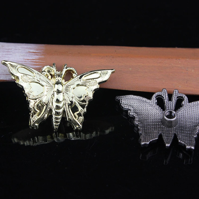 35x21mm leather craft vlinder metalen decoratie schroeven knop 10 stks/partij