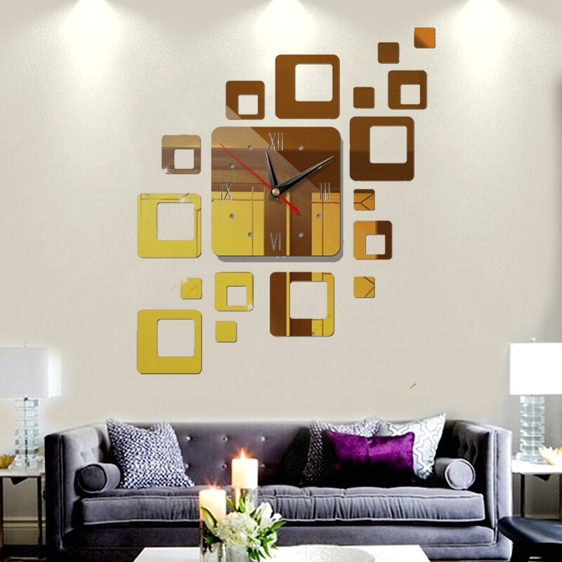 Tijdelijke kwarts wandklok voor kinderkamer decoratie, speciale aanbieding, spiegel acryl klok, moderne horloge stickers