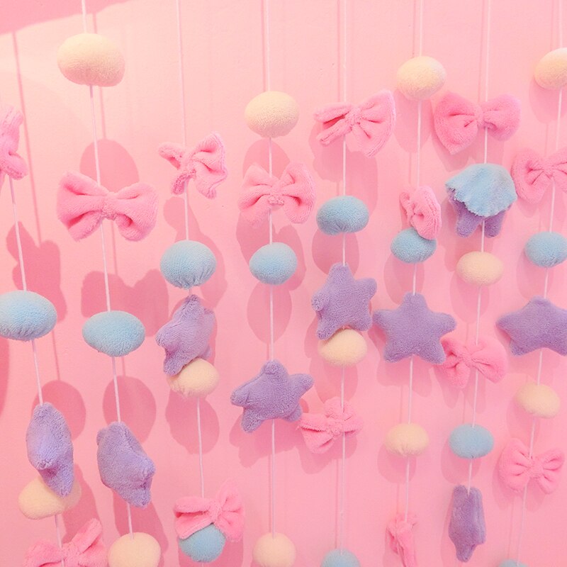 SchöNe Rosa Sterne Bogen Hängen Vorhang Mädchen Schlafzimmer Kinderzimmer Hängen Vorhang Partition Vorhang Dekor