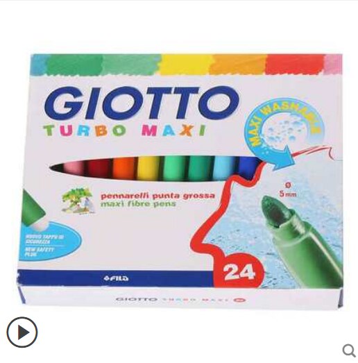 GIOTTO tête épaisse aquarelle stylo couleur peinture 12/24 couleur enfants stylo ensemble lavable sûr et non toxique art fournitures