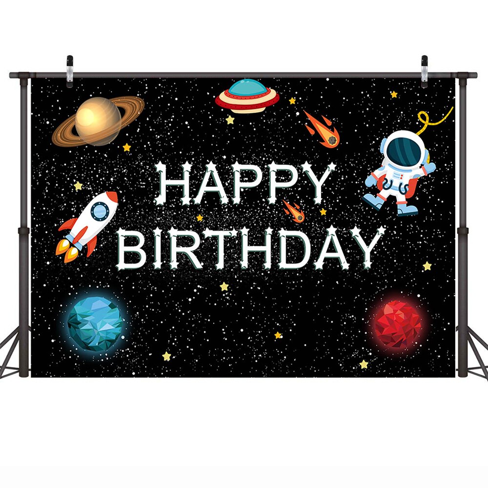 Space Planet Theme Photography Backdrop - Birthday, Baby Shower, Kids Astronaut Adventure Photocall