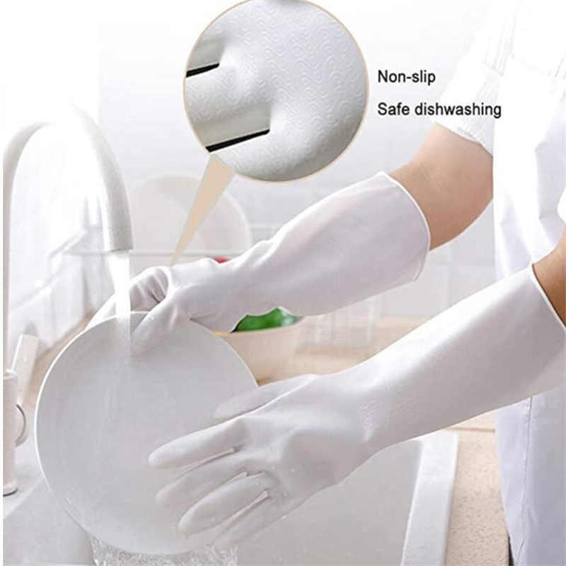 Female Waterproof Rubber Latex Dishwashing Gloves Kitchen Durable Cleaning Housework Chores Dishwashing Tools Supplies