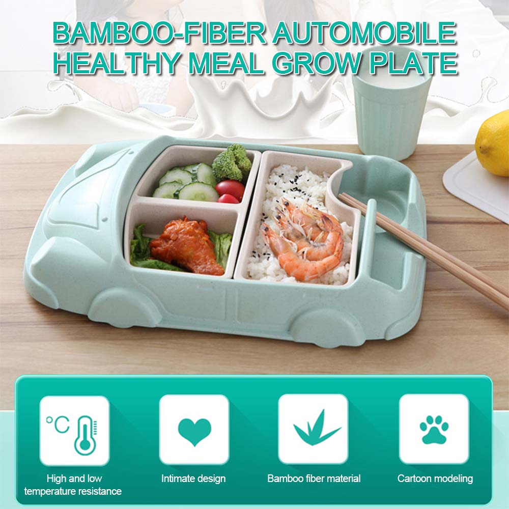 Barn porslin bil form skål kopp tallrikar barnmat behållare spädbarn bambu fiber träning rätter baby utfodring uppsättningar