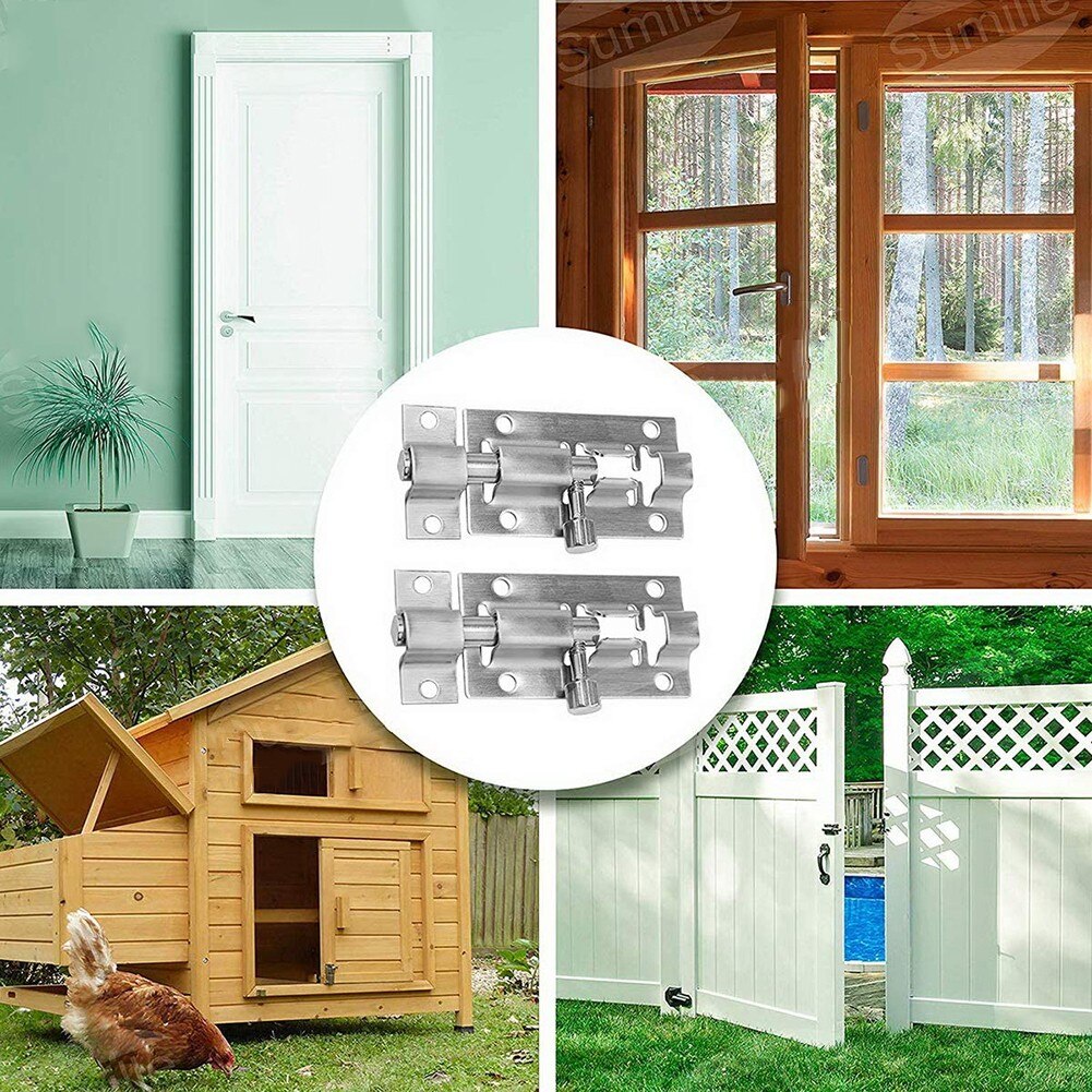 Window Door Bolt & Lock 1 Pack 2pcs DIY Door Bolt Door Lock For Bathroom