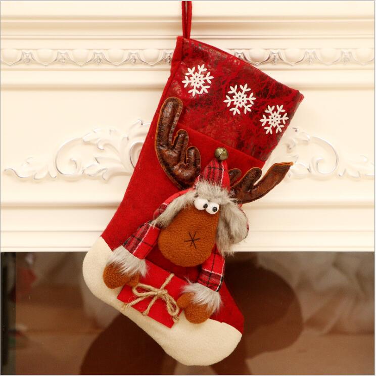 BRUBAKER Kerstsok om te Vullen en op te Hangen - 52 cm Grote Kerstsok van Jute - Kerstdecoratie Kerstsokken voor Kerstmis en de Sinterklaas - Rendier