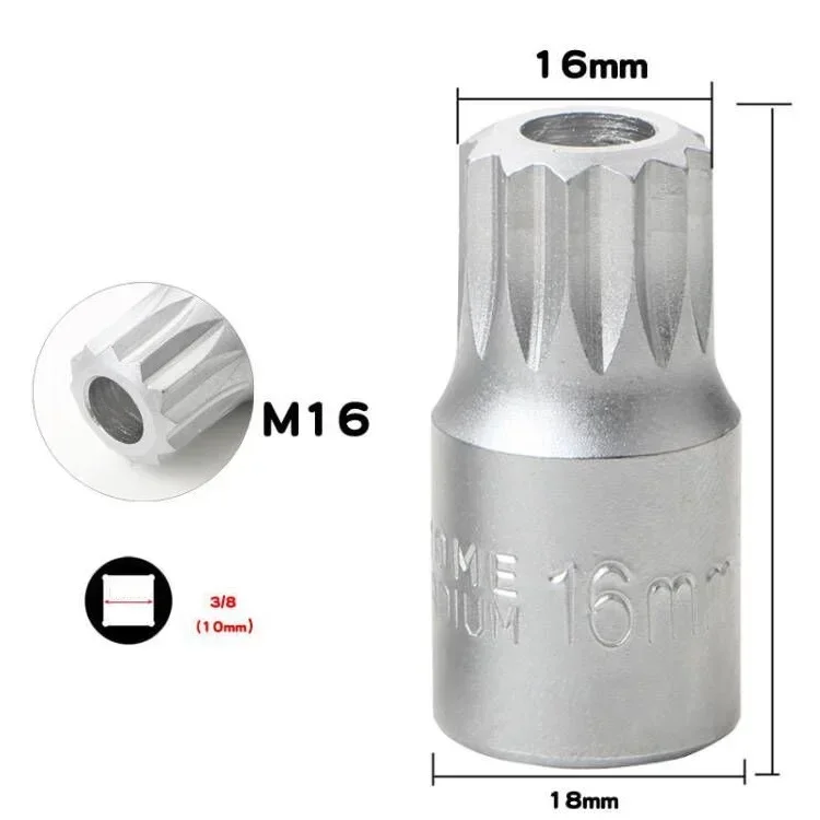 Llave de tubo de drenaje de cárter de aceite, llave de tornillo de caja de cambios de reparación automática, Material de , equipo de taller, herramientas manuales, 3/8 unidades: Rosa