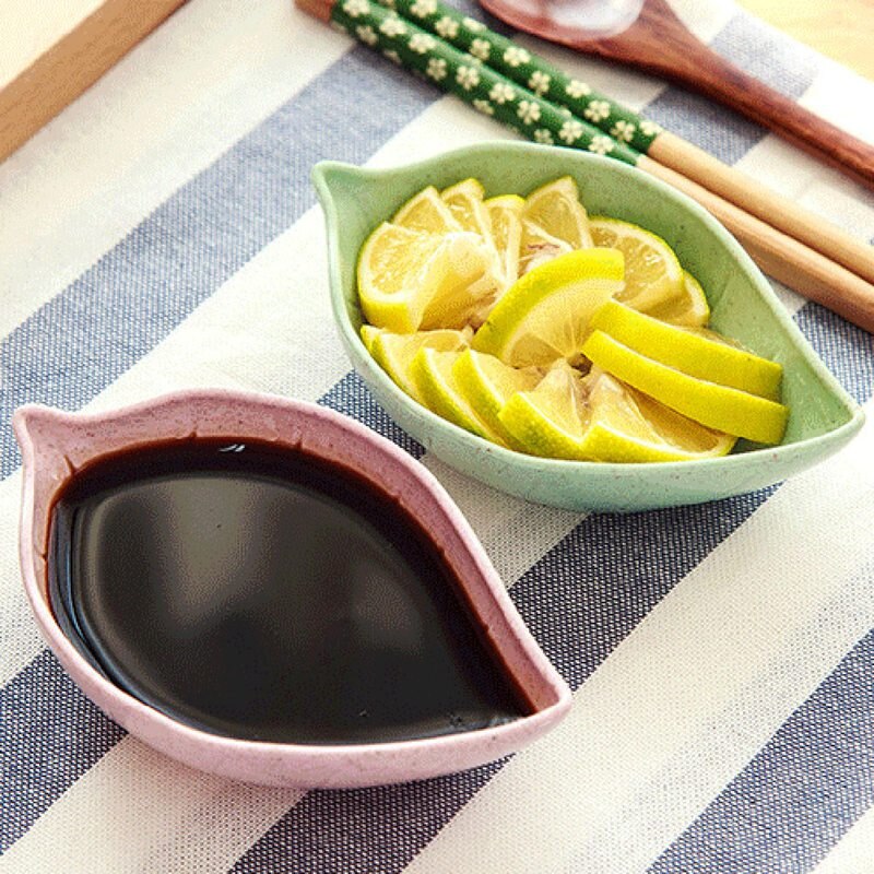 Mini Dip Saucer Sauce Tray Snack Bowl Sauce Sugar Dish Leaf Shape Set