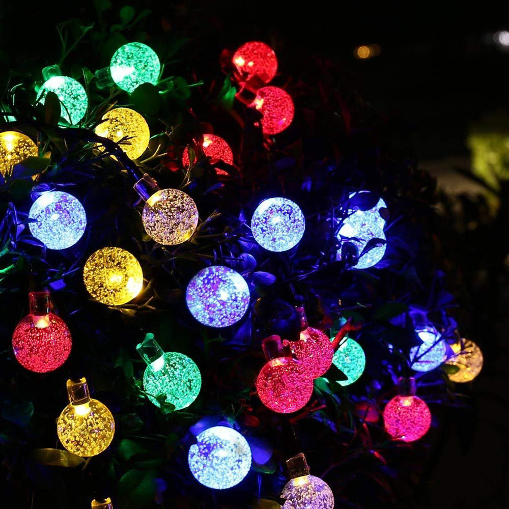 Cadena de luz navideña, bola LED, iluminación de cadena, lámpara USB, bombilla, cadena de luz impermeable, 8 modos, Control remoto, lámpara de boda y Navidad