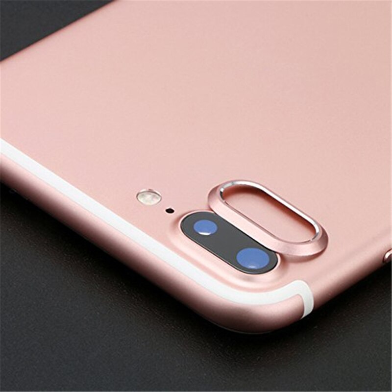 Protector de cristal templado para lente de cámara 3D, funda de anillo de lente trasera para iPhone 7/8 Plus, parachoques de anillo ovalado