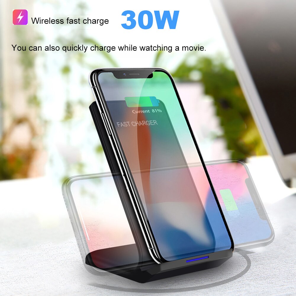 30W Qi Draadloze Oplader Voor Iphone 12 11 Xs Xr X 8 Samsung S21 S20 Galaxy Note 20 Huawei mate 40 Pro Type C Lader Telefoon Houder
