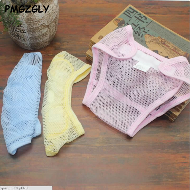 Pañales reutilizables para bebé, malla de bolsillo, rejilla transpirable, estilo veraniego, lavable, 3 unids/lote