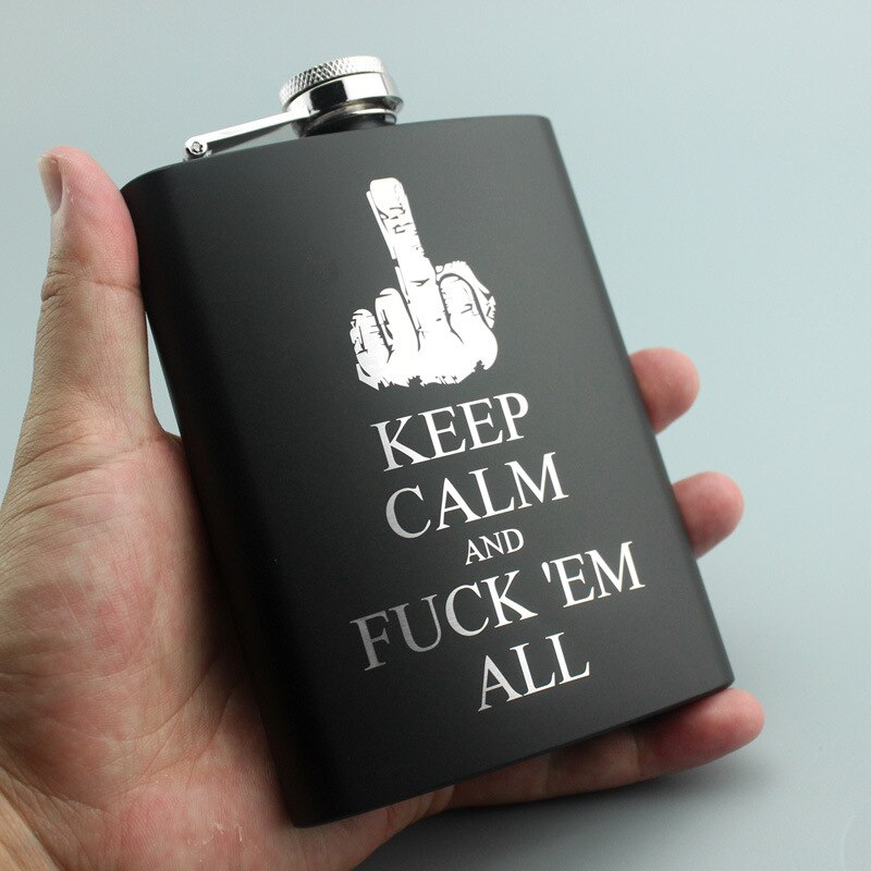8oz Stainless Steel Hip Flask Black Paint Alcohol Flagon Whiskey Wine Bottle Travel Drinkware For: Style 5