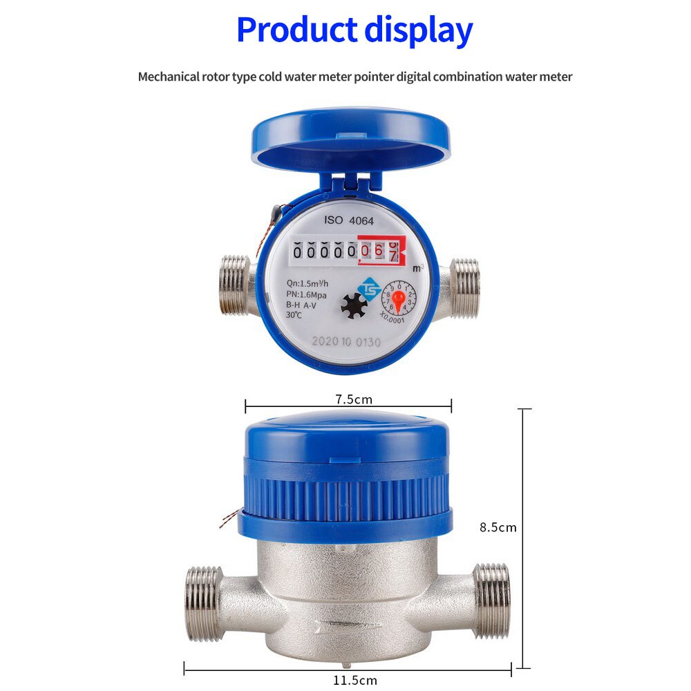 Water Meter Brass Flow Measure Tap Cold Water Mete... – Vicedeal