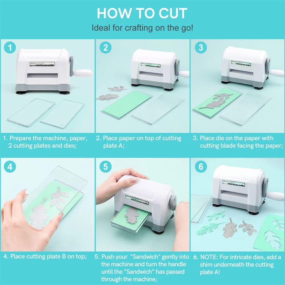 Mini troqueladora Manual portátil, máquina de grabado en papel troquelado y troquelado para hacer tarjetas, herramienta artesanal DIY para álbumes de recortes