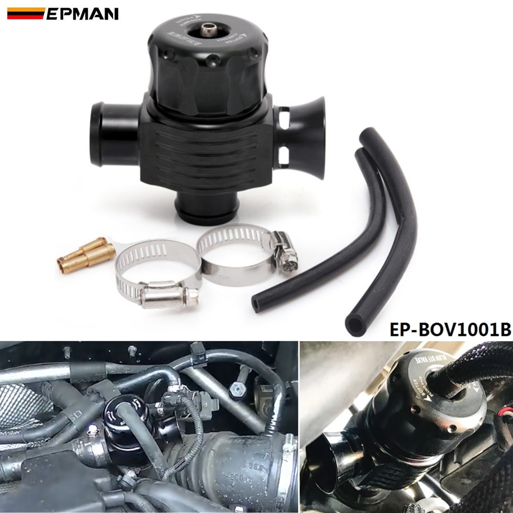 25mm Universal Dual Port Blow Off Valve (BLACK) Diverter Valve Dump Valve EP-BOV1001B