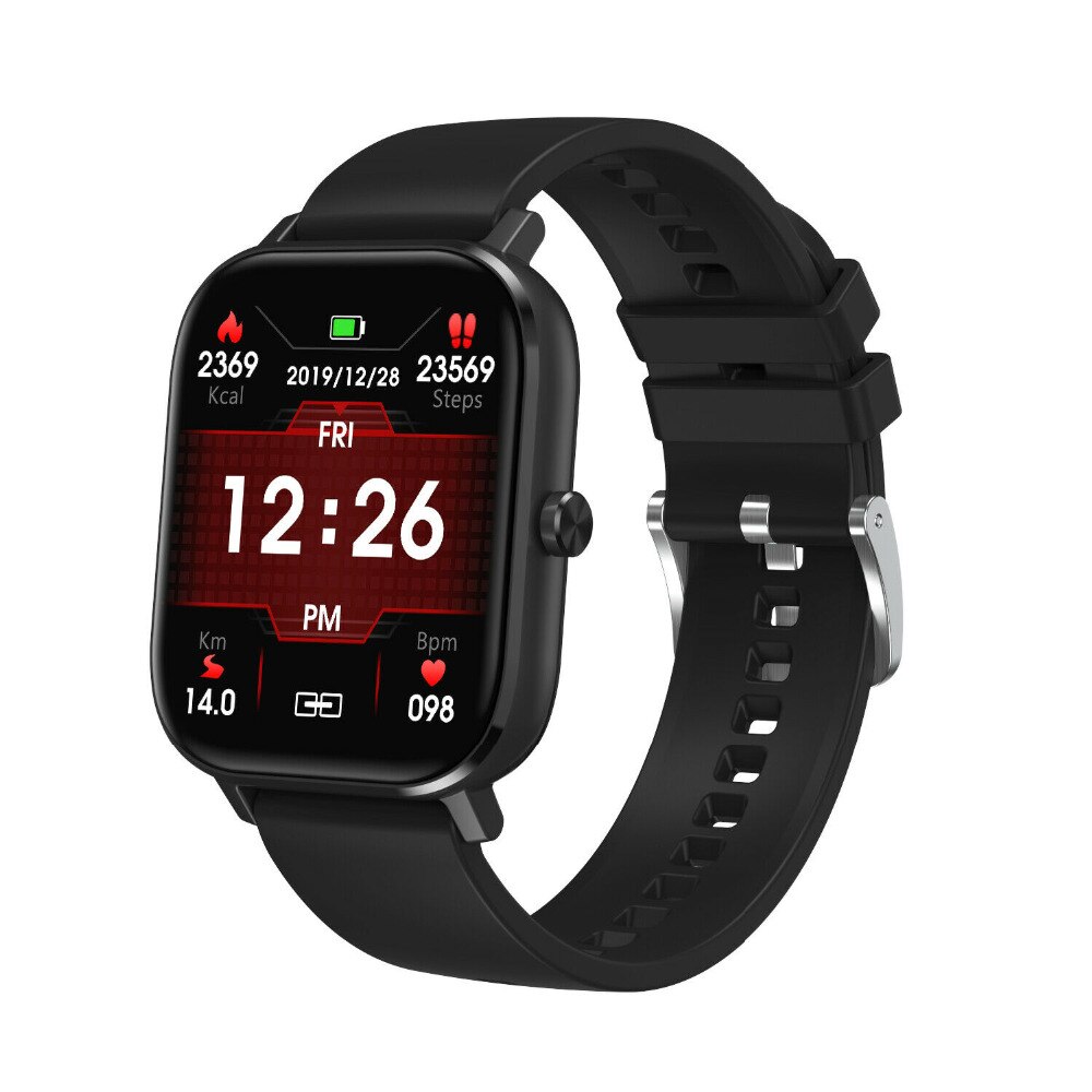 Nr. .1 dt35 smartwatch ecg hartslag bloeddruk 1.54 inch bluetooth call  ip67 waterdichte sport smartwatch: Zwarte siliconen