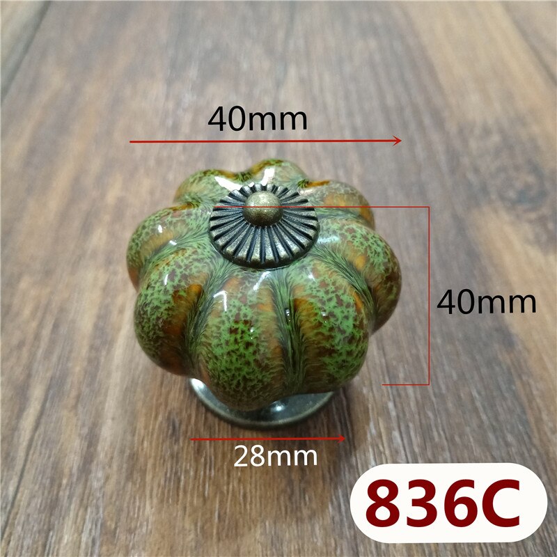 5 st / pack 40mm pumpa keramik knopp vintage färgglada byrå dörrknopp zink legering köksmöbler handtag skåp låda dra: Stil c  x 5 st