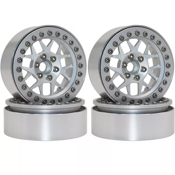 4PCS Aluminum Alloy 2.2 Beadlock Wheel Rims for 1/10 RC Rock Crawler Axial SCX10 RR10 Wraith 90056 Traxxas TRX4 TRX-6: B