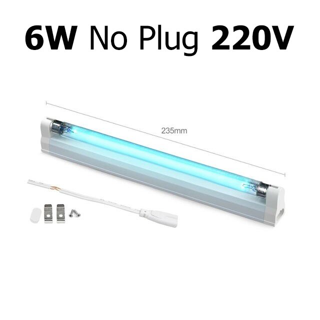 T5 UC Tube Quartz Lamp UVC Sterilizer Lamp AC 220V 110V Ozone Germicidal Light Bactericidal Ultraviolet Lamp Disinfection Deodor: 6W-220V
