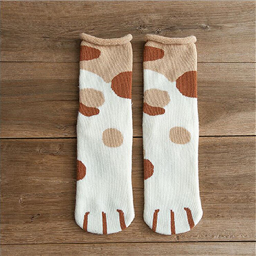 Kawaii sokker søde katte kitty kløer til dame pigervinter varm tyk tegneserie sjov pote lange sokker damesove sokker: 2