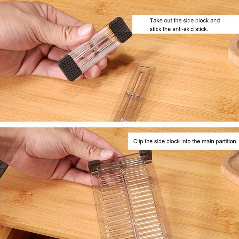 8 PCS Adjustable Drawer Dividers DIY Cabinet Storage Partition Divider for Clutter Kitchen Cutlery Organizer Separator