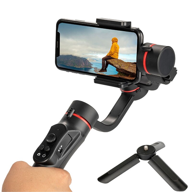 H2 3 Axis Handheld Gimbal USB Charging Video Record Universal Adjustable Direction Smartphone Stabilizer with Stand: Default Title