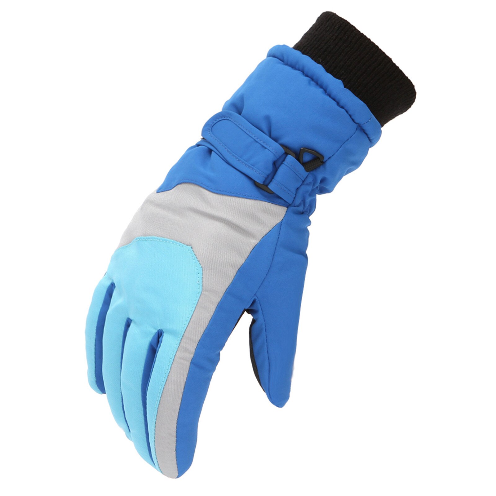 Baby Kid Winter Wanten Zacht Aangeraakt Lederen Handschoenen Waterdichte Baby Kidswarm Winddicht Fiets Anti-Slip Klimmen Handschoen: Blauw