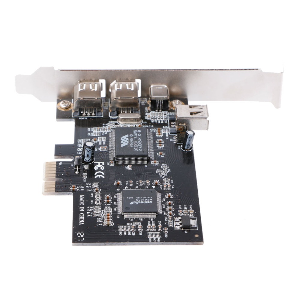 1 Set PCI-e 1X IEEE 1394A 4 Port(3+1) Firewire Card Adapter With 6 Pin To 4 Pin IEEE 1394 Cable For Desktop PC Au06