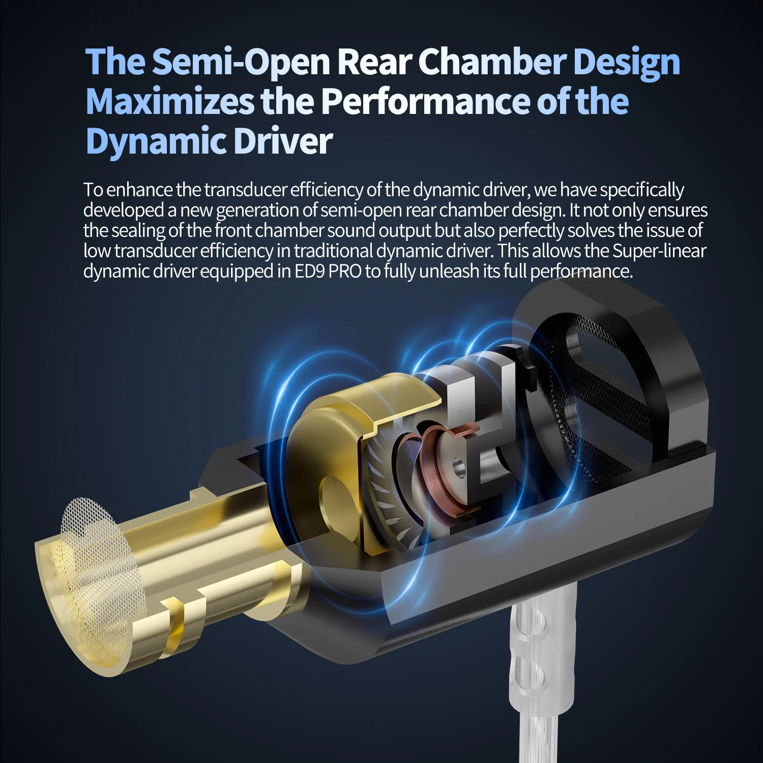 KZ ED9 PRO In Ear Earphones Semi-Open Large Soundstsge Dynamic Driver Bass Music Headset HIFI Zinc Alloy Metal Earphones