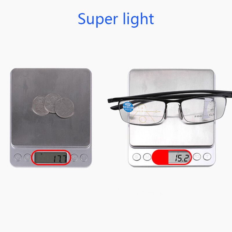 Tr90 ultralichte progressieve multifocale leesbrillen voor heren en dames, anti-blue-ray presbyope bril, half montuur  +1.5 +2.0 +2.5