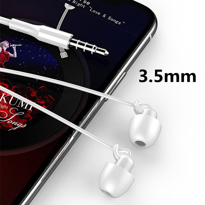 Fgclsy 3.5mm weiche silikon-in-ear-kopfhörer mit geräuschunterdrückung, kabel und mikrofon für freizeit und schlaf, kompatibel mit xiaomi und huawei