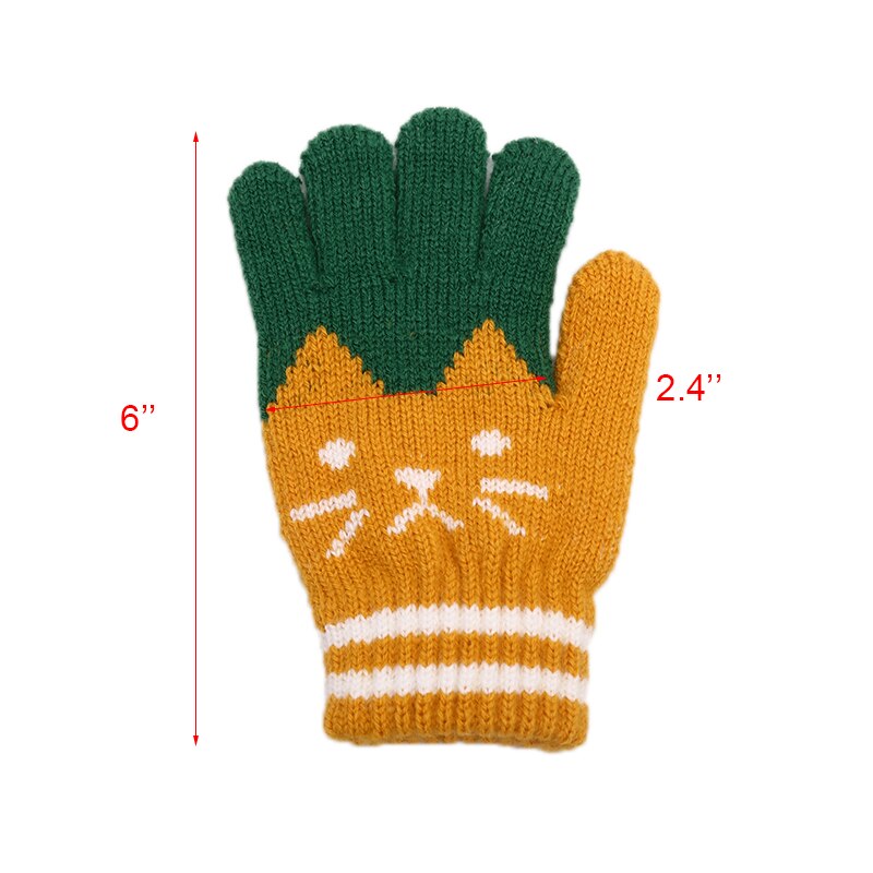 Dziecko dzieci zimowe ciepłe grube rękawiczki dziewczynek chłopców maluch magiczne rękawiczki imitacja kaszmiru śliczne dziecięce rękawiczki 4-8Y