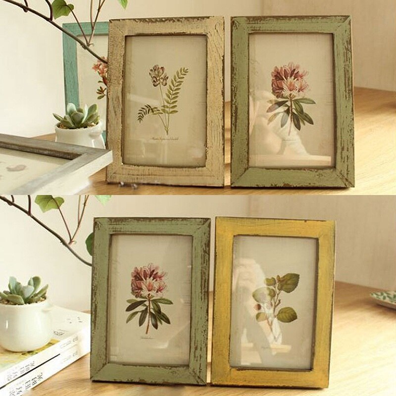 Nordiske billedrammer vintage fotoramme træ bryllup hjemmeindretning retro fotorammer til fotorektangelbilledholder